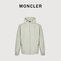 Moncler Off-White Badge Detail Lightweight Hooded Zip-Up Jacket