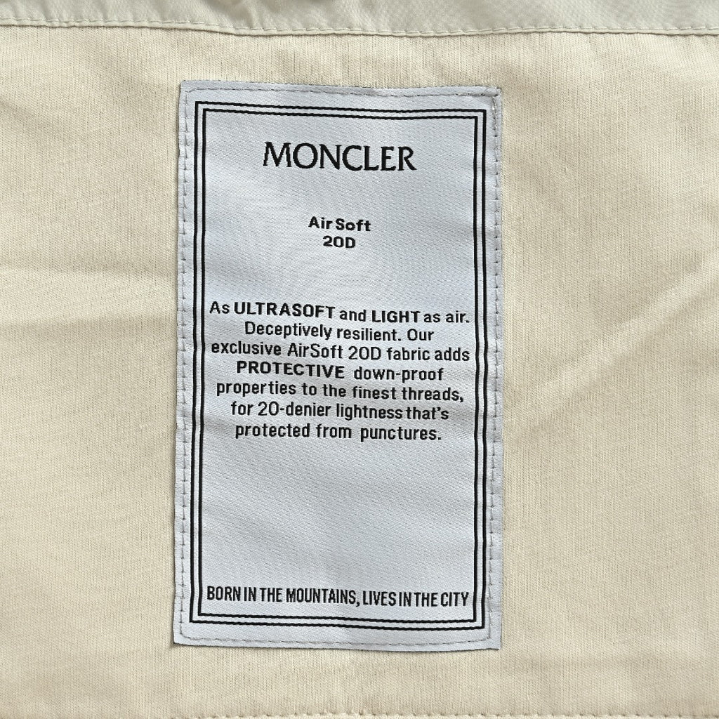 Moncler Off-White Badge Detail Lightweight Hooded Zip-Up Jacket