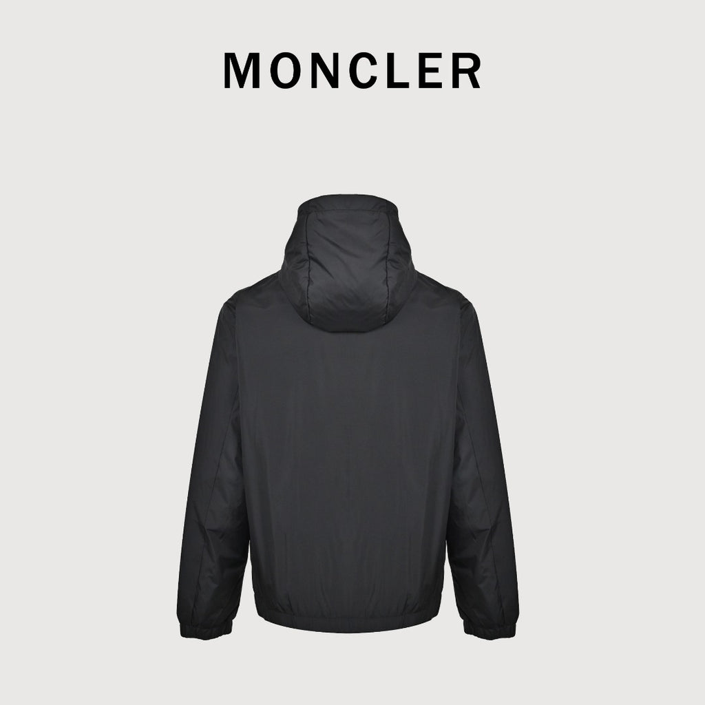Moncler Black Badge Detail Lightweight Hooded Zip-Up Jacket