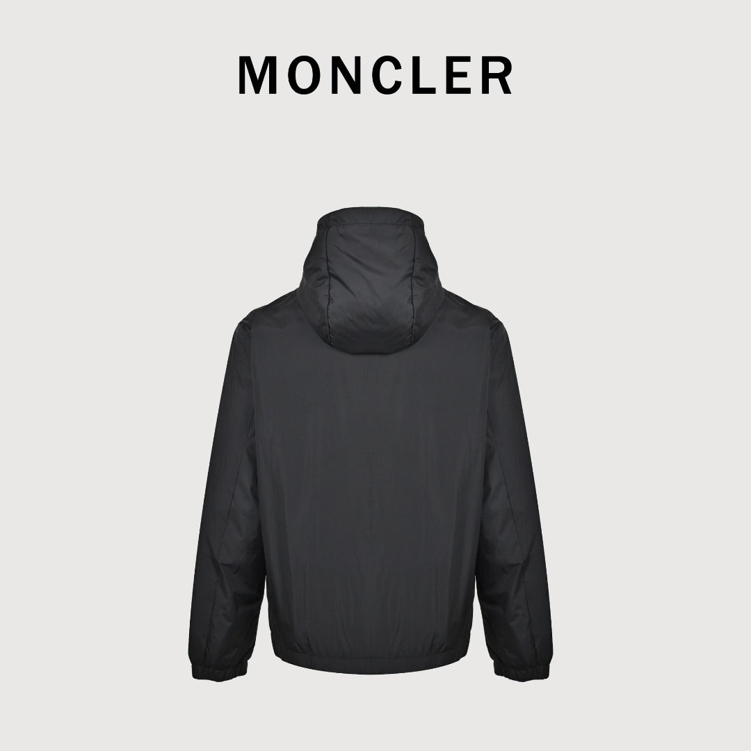 Moncler Black Badge Detail Lightweight Hooded Zip-Up Jacket