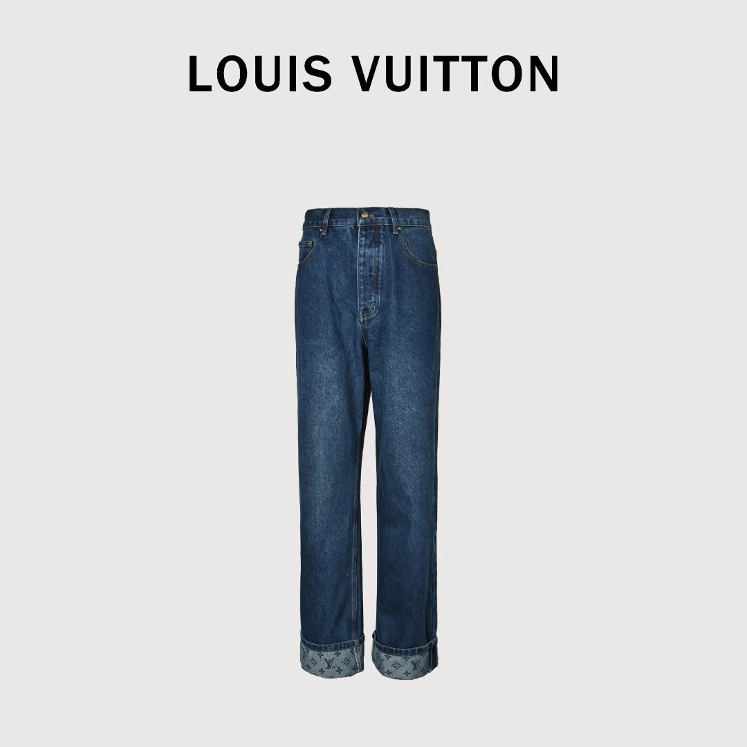Louis Vuitton Blue Turn-Up Cuff Skate Jeans