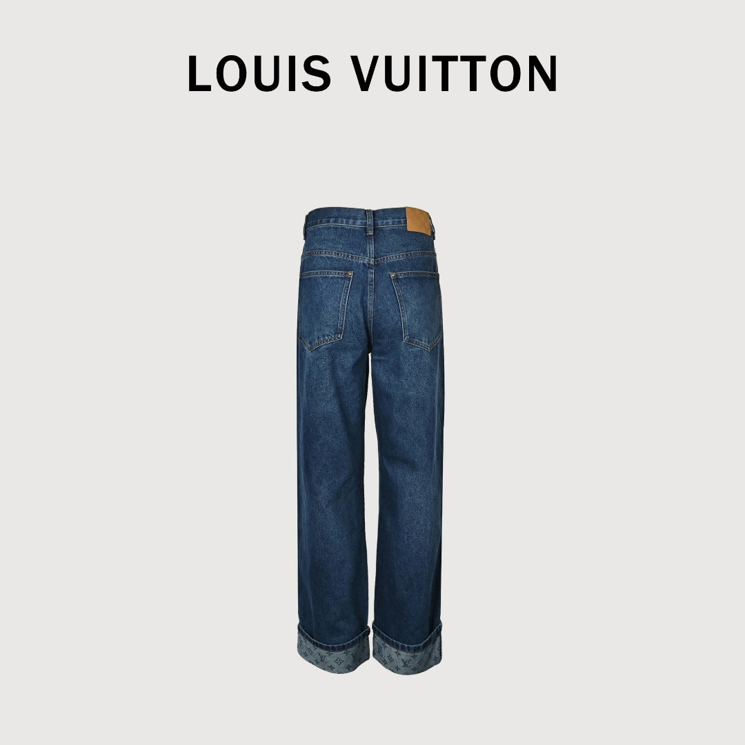 Louis Vuitton Blue Turn-Up Cuff Skate Jeans