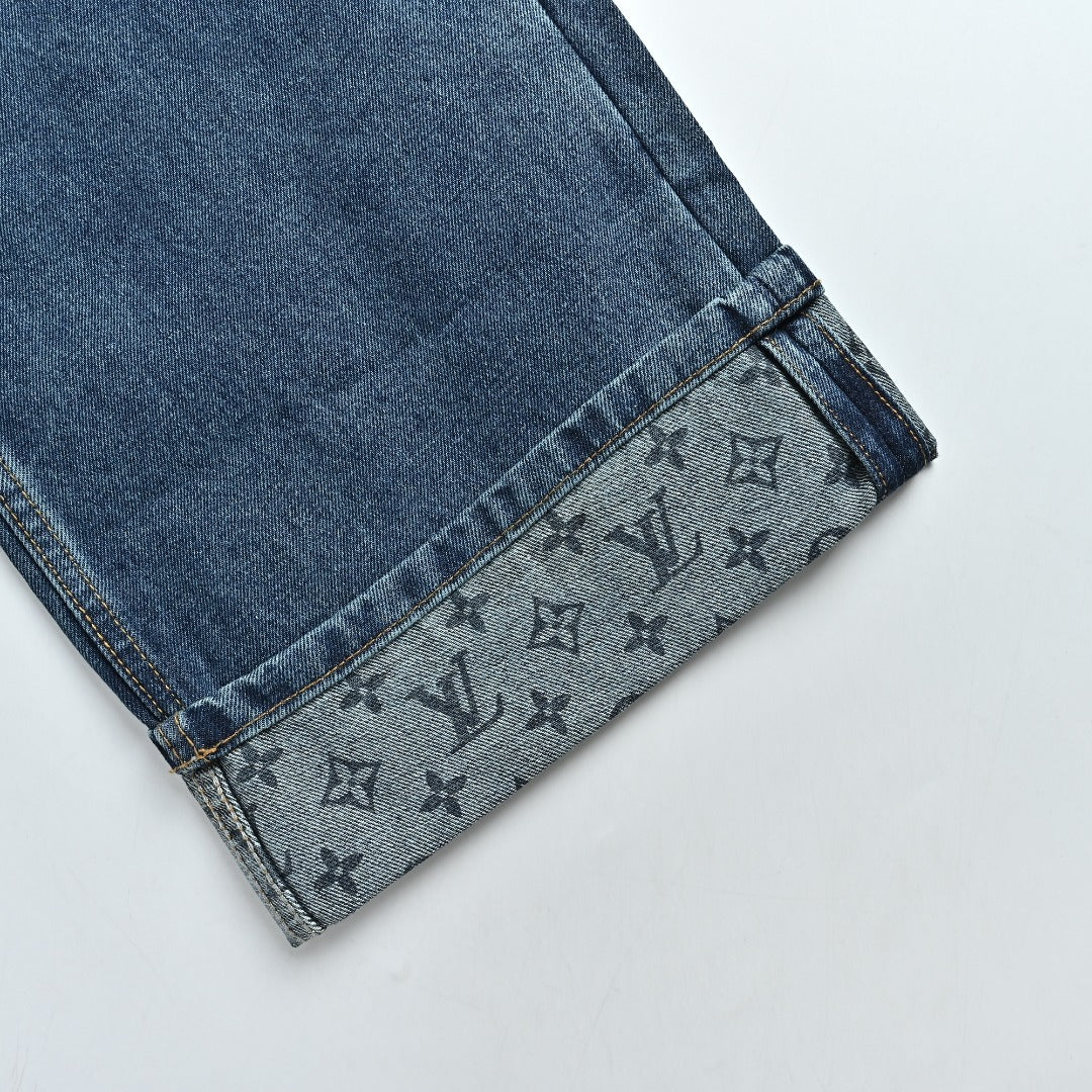 Louis Vuitton Blue Turn-Up Cuff Skate Jeans