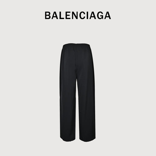 Balenciaga Black Slogan Detail Wool Trousers
