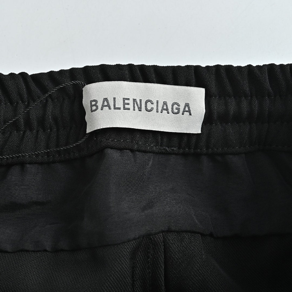 Balenciaga Black Slogan Detail Wool Trousers