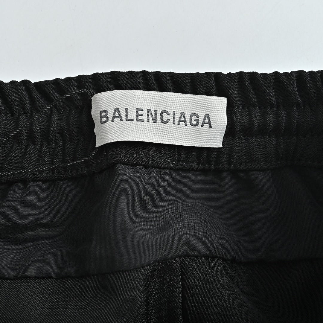 Balenciaga Black Slogan Detail Wool Trousers