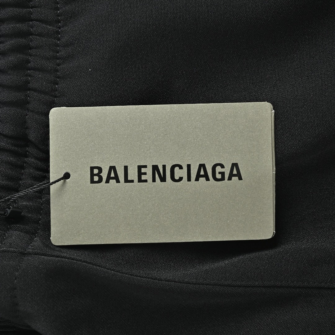 Balenciaga Black Slogan Detail Wool Trousers