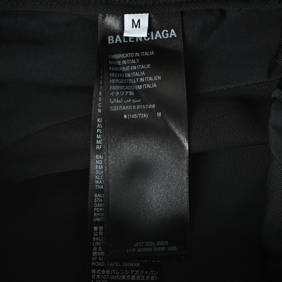 Balenciaga Black Slogan Detail Wool Trousers