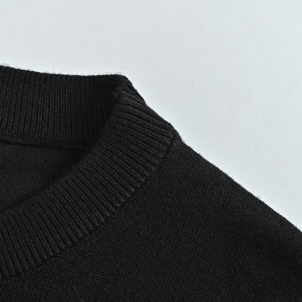 Louis Vuitton Black Cuff Logo Lettering Jacquard Crewneck Sweater