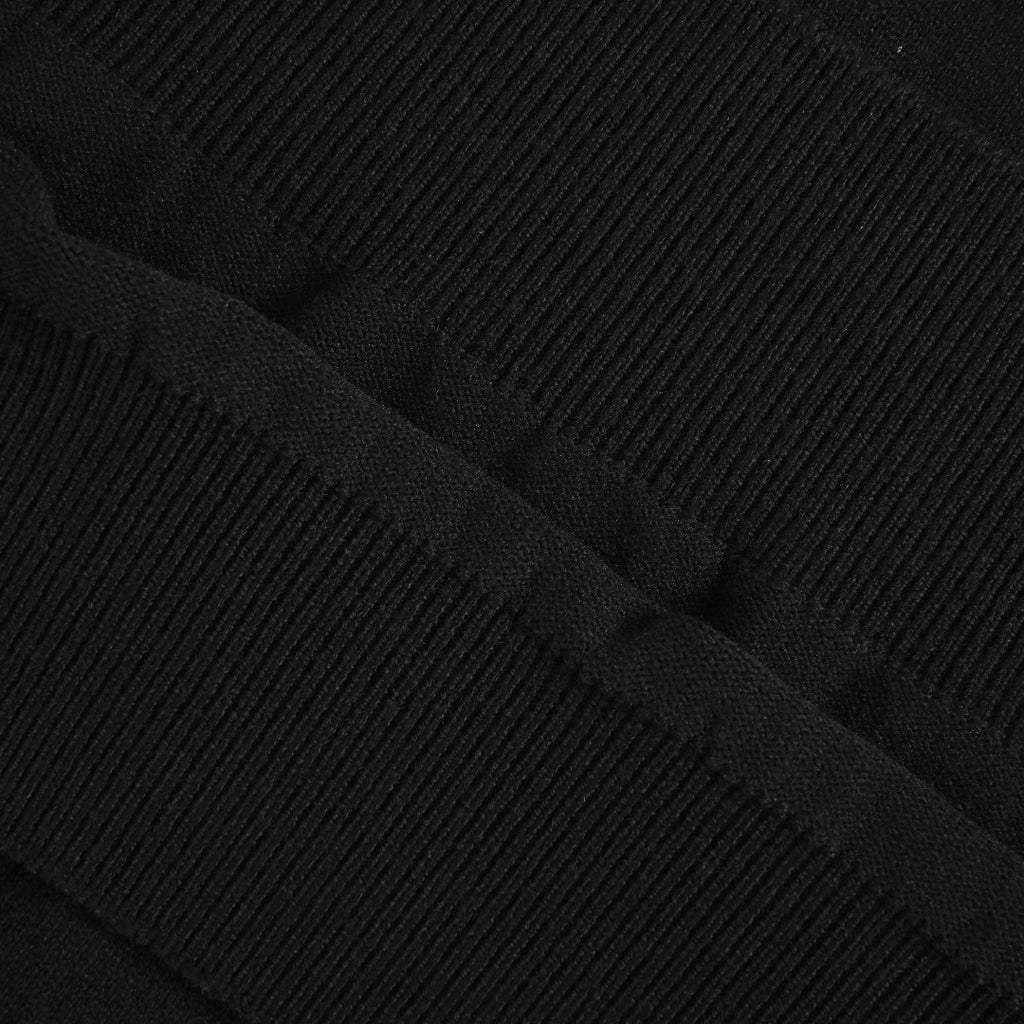 Louis Vuitton Black Cuff Logo Lettering Jacquard Crewneck Sweater