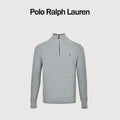 Ralph Lauren Pony Logo Fine Cable-Knit Half-Zip Sweater