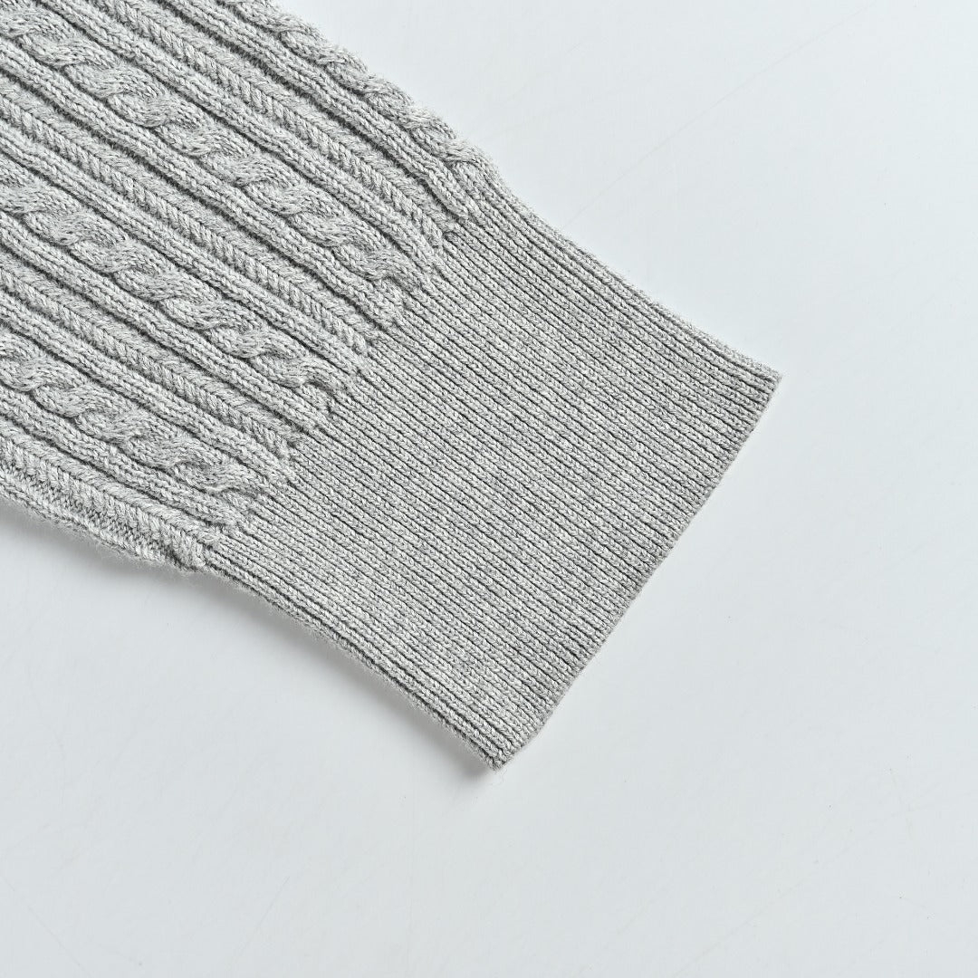 Ralph Lauren Pony Logo Fine Cable-Knit Half-Zip Sweater