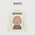 Gucci Cream Cartoon Dog Graphic Crewneck Sweatshirt