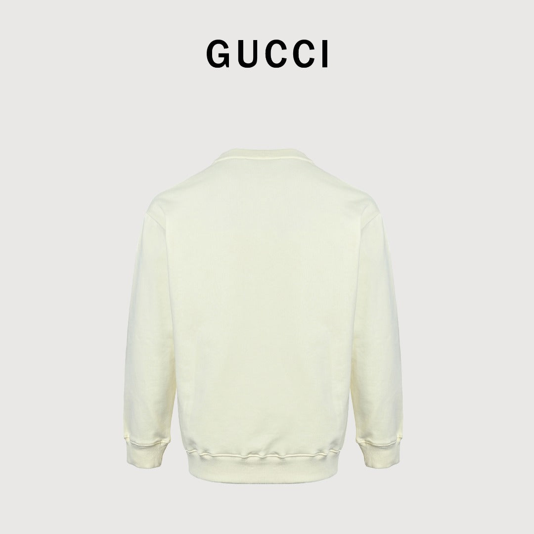 Gucci Cream Winking Cartoon Dog Crewneck Sweatshirt