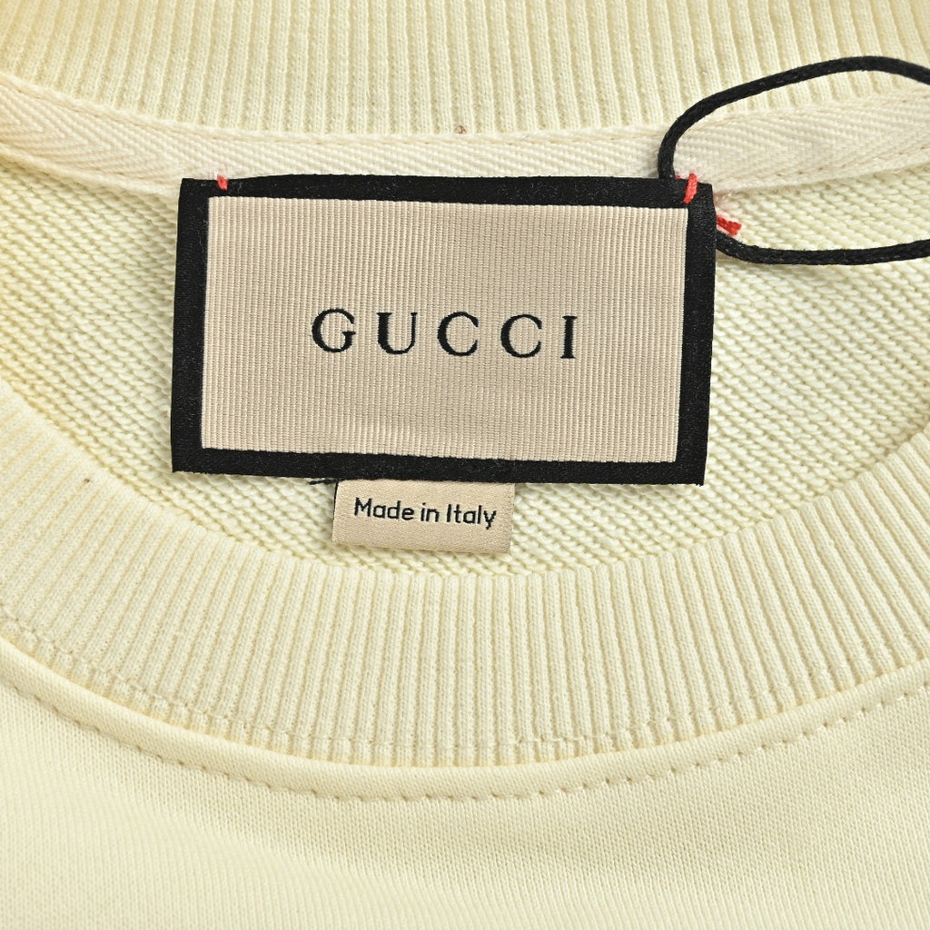 Gucci Cream Winking Cartoon Dog Crewneck Sweatshirt