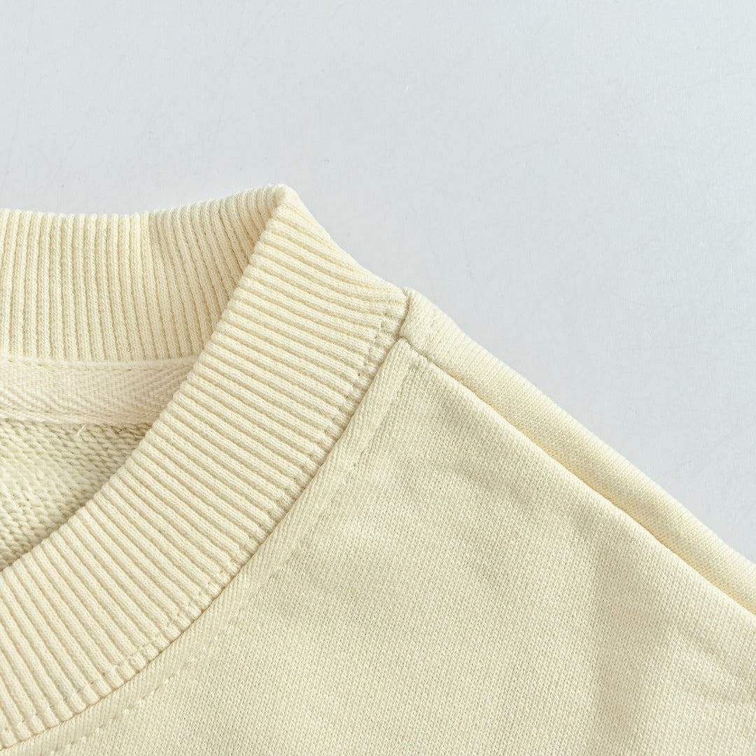 Gucci Cream Color-Block Cartoon Dog Crewneck Sweatshirt