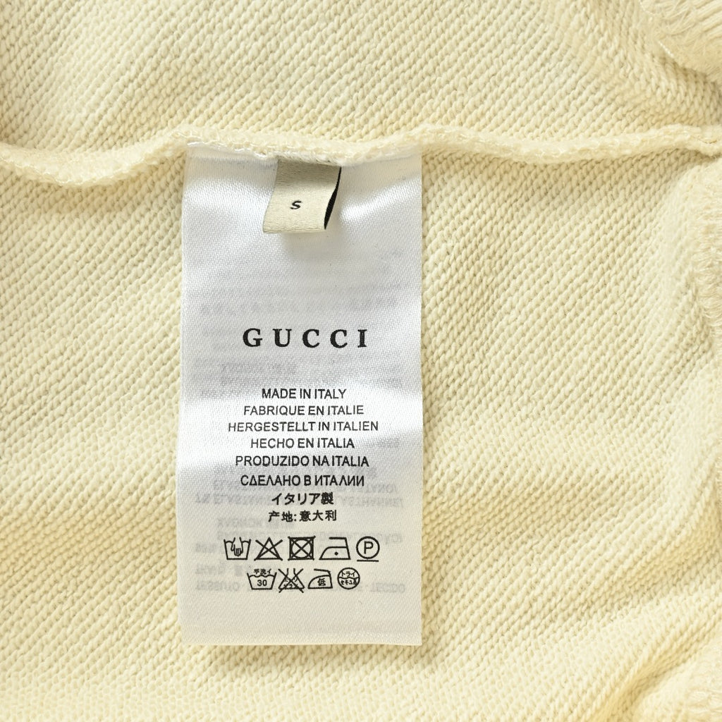 Gucci Cream Color-Block Cartoon Dog Crewneck Sweatshirt