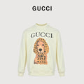 Gucci Cream Winking Cartoon Dog Crewneck Sweatshirt