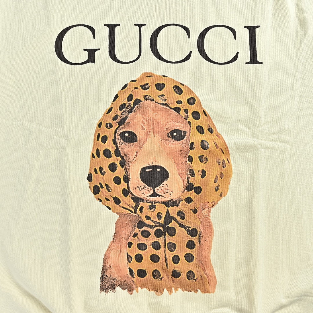 Gucci Cream Winking Cartoon Dog Crewneck Sweatshirt
