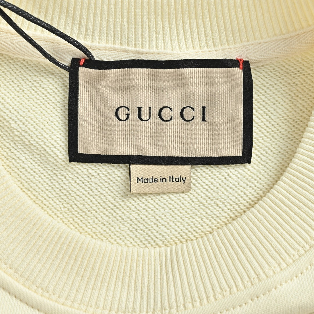 Gucci Cream Winking Cartoon Dog Crewneck Sweatshirt