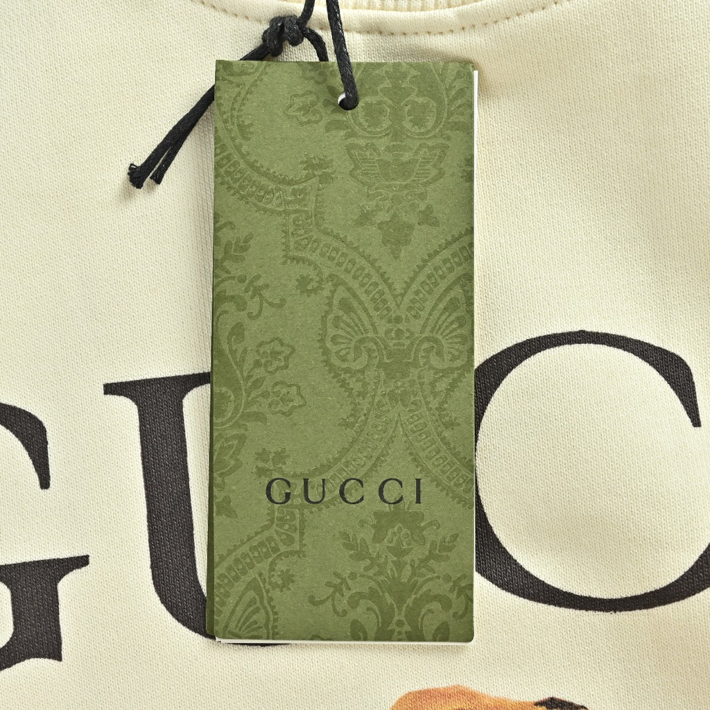 Gucci Cream Winking Cartoon Dog Crewneck Sweatshirt
