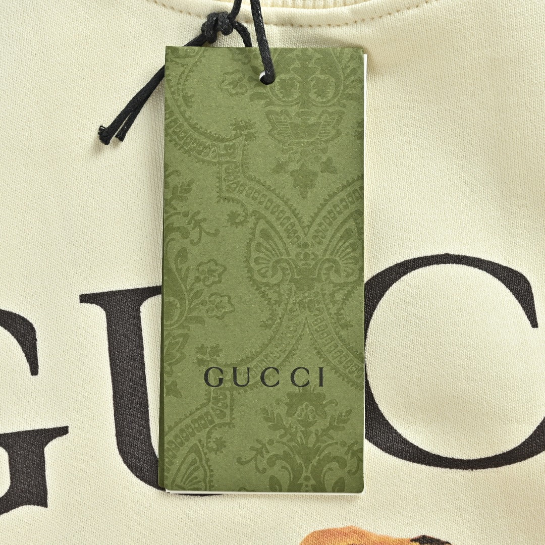 Gucci Cream Winking Cartoon Dog Crewneck Sweatshirt