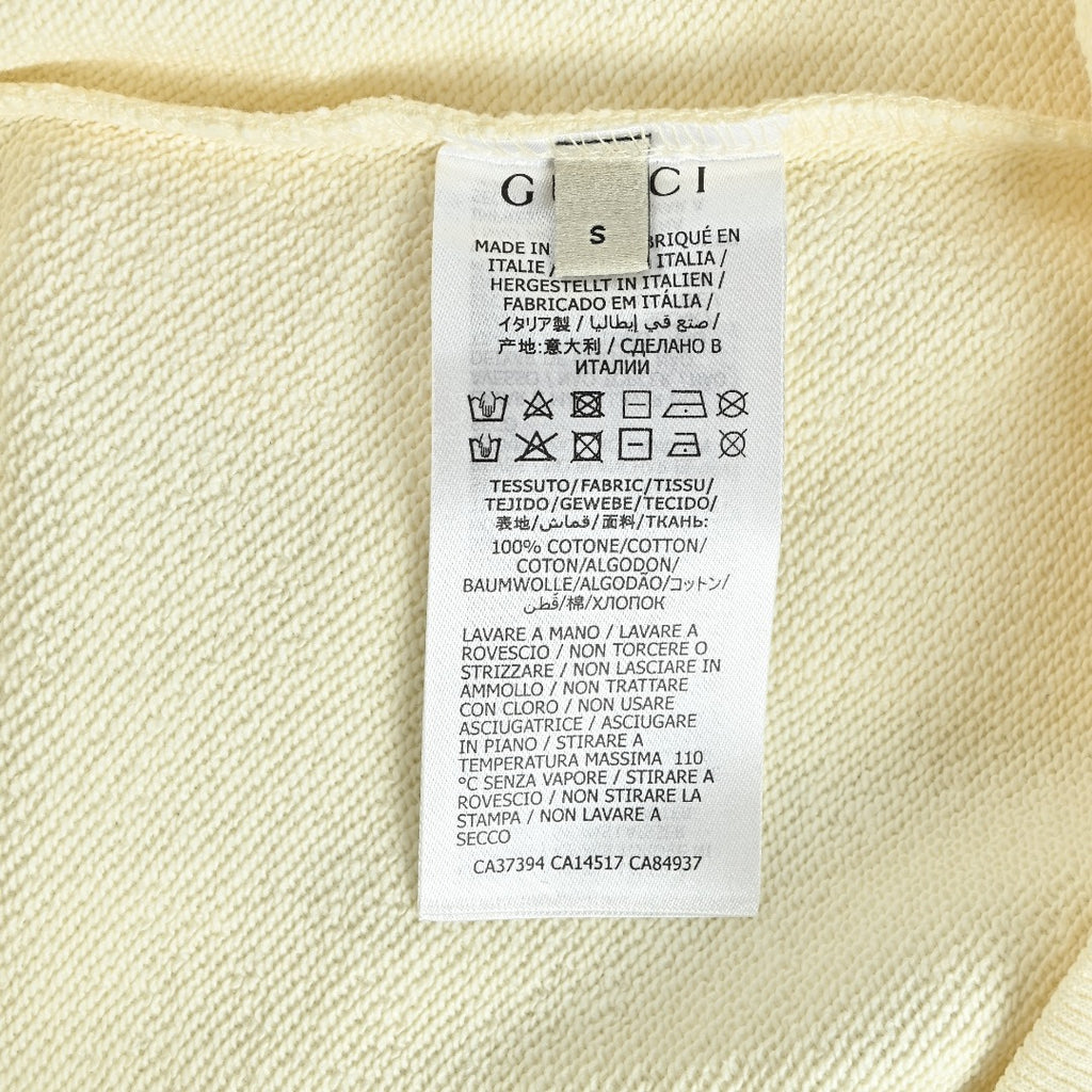 Gucci Cream Cartoon Cat and Fish Graphic Crewneck Sweatshirt