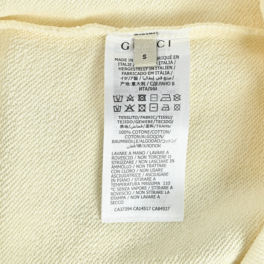 Gucci Cream Cartoon Cat and Fish Graphic Crewneck Sweatshirt