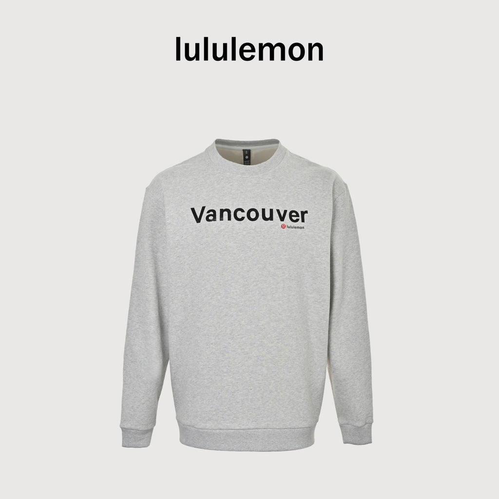 Lululemon Gray Vancouver Graphic Fleece-Lined Crewneck Sweatshirt