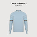 Thom Browne Light Blue Dual-Sleeve Stripe Crewneck Sweater