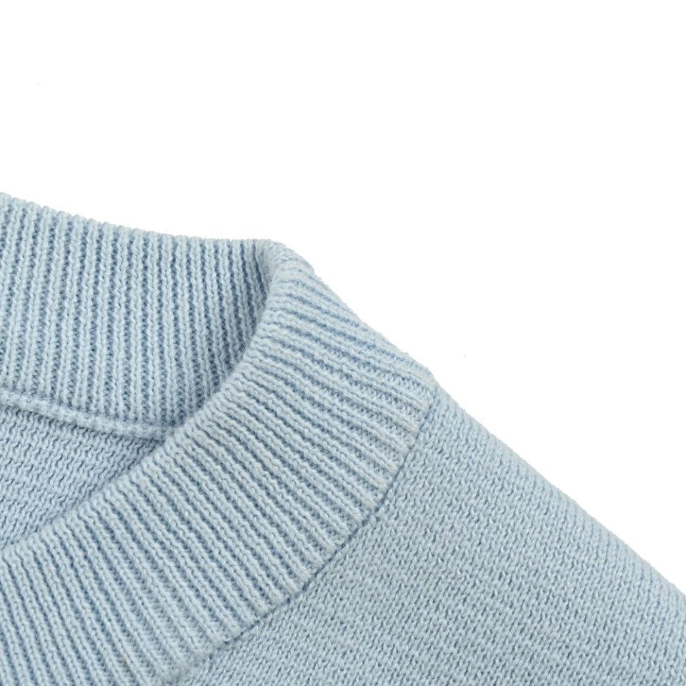 Thom Browne Light Blue Dual-Sleeve Stripe Crewneck Sweater