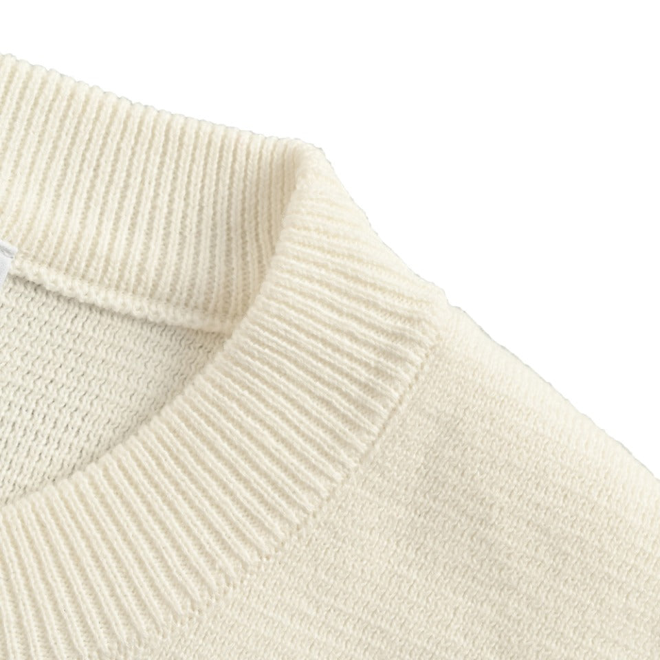 Thom Browne Cream Dual-Sleeve Stripe Crewneck Sweater