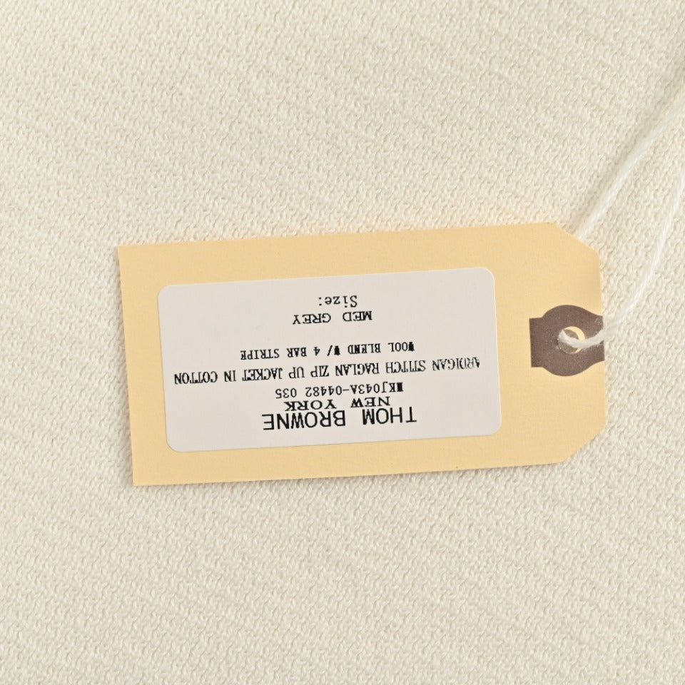 Thom Browne Cream Dual-Sleeve Stripe Crewneck Sweater