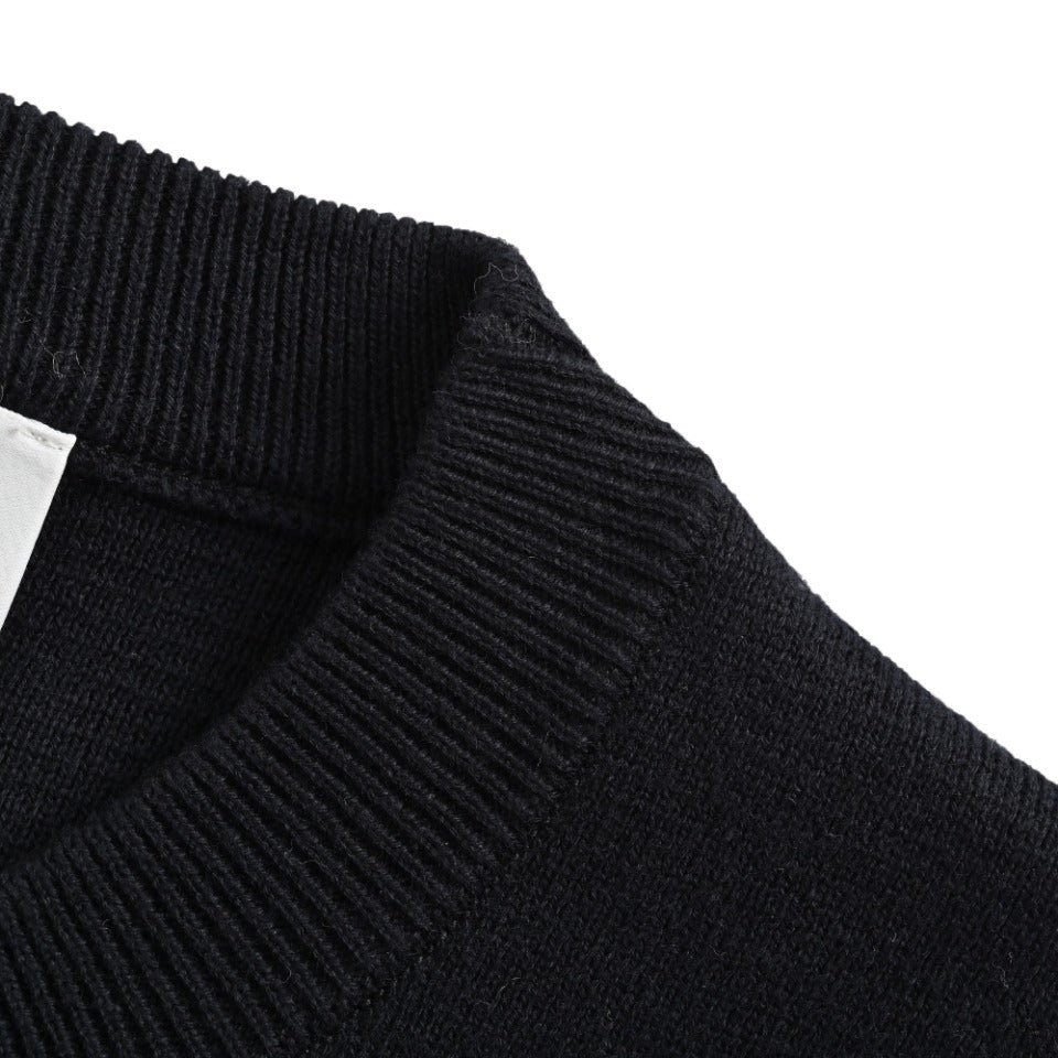 Thom Browne Black Dual-Sleeve Stripe Crewneck Sweater