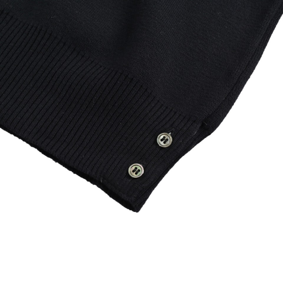 Thom Browne Black Dual-Sleeve Stripe Crewneck Sweater