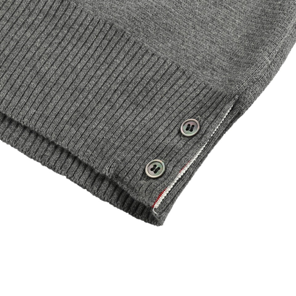 Thom Browne Dark Gray Dual-Sleeve Stripe Crewneck Sweater