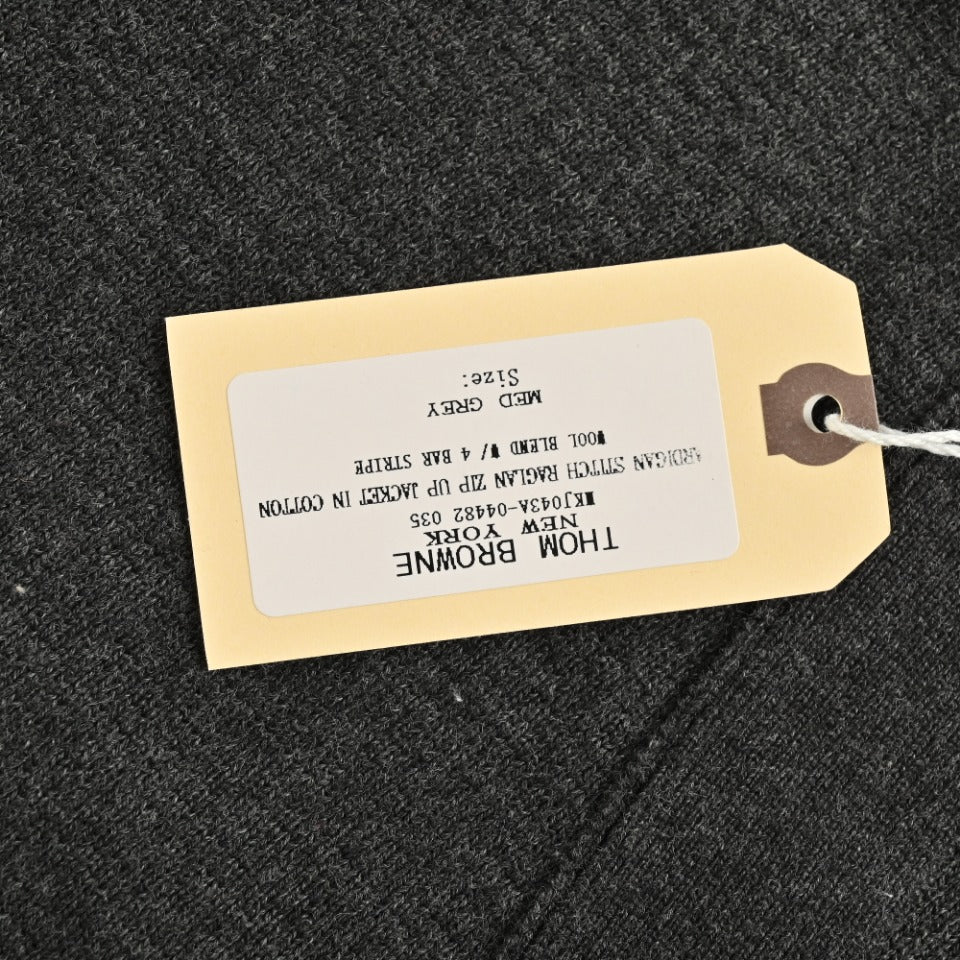 Thom Browne Black and Gray Dual-Sleeve Stripe V-Neck Cardigan