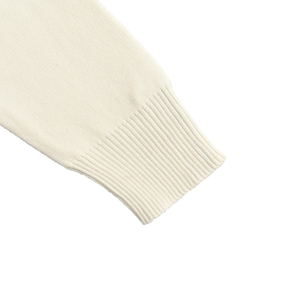 Thom Browne Cream Dual-Sleeve Stripe V-Neck Cardigan