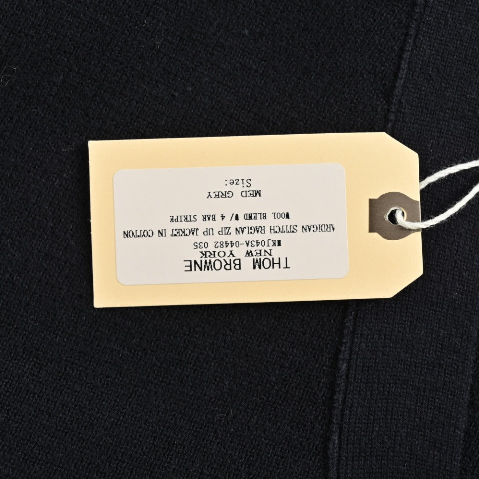 Thom Browne Black Dual-Sleeve Stripe V-Neck Cardigan