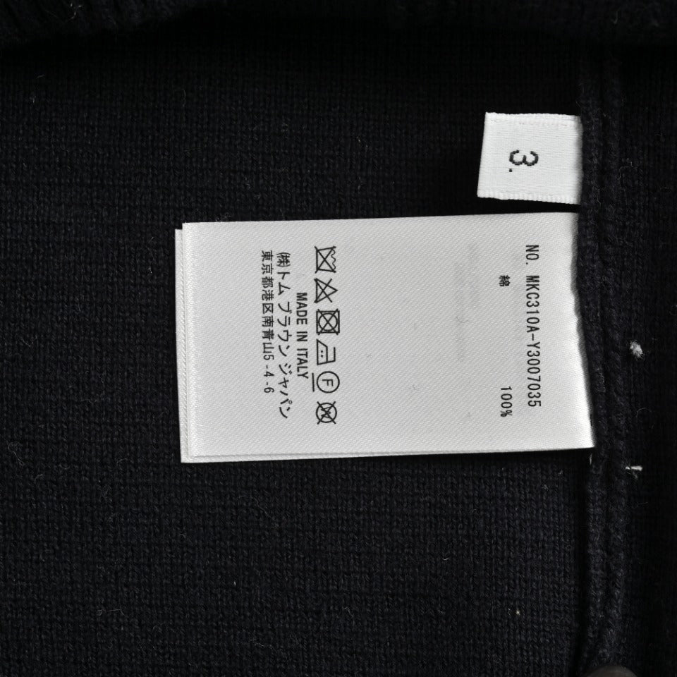 Thom Browne Black Dual-Sleeve Stripe V-Neck Cardigan