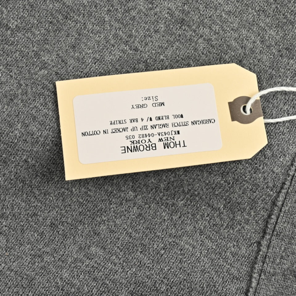 Thom Browne Dark Gray Dual-Sleeve Stripe V-Neck Cardigan