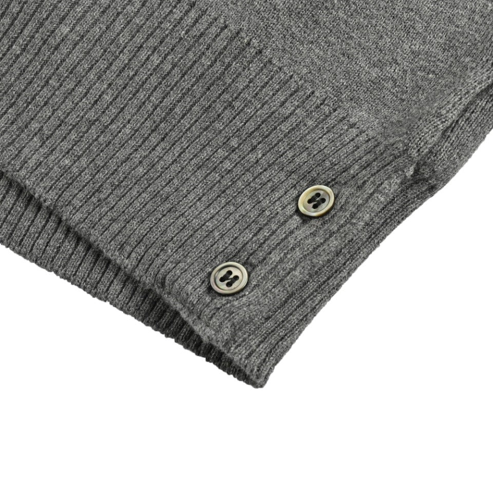 Thom Browne Dark Gray Dual-Sleeve Stripe V-Neck Cardigan