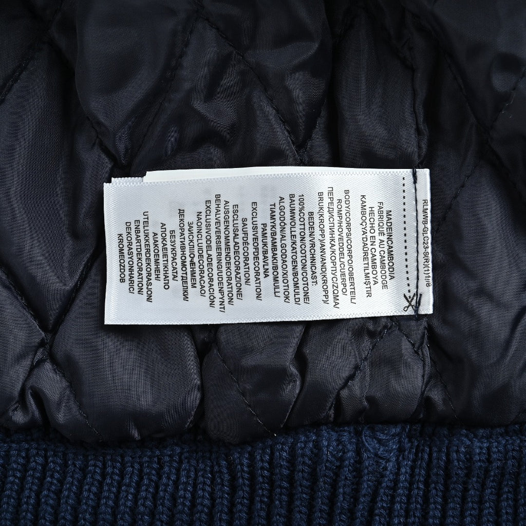 Ralph Lauren Navy Padded Cable-Knit Button-Front Jacket