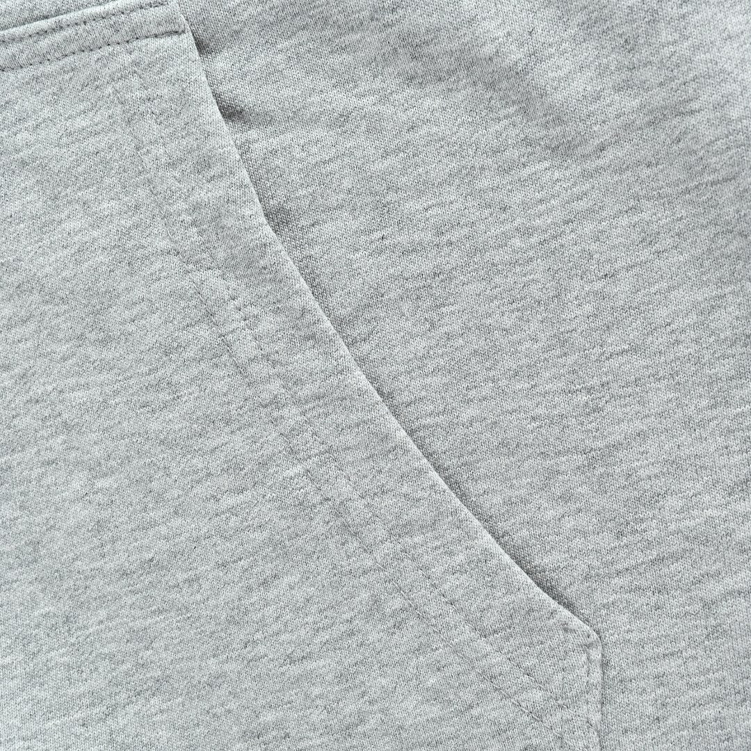 Gucci Light Gray Embroidered Logo Zip-Up Hoodie