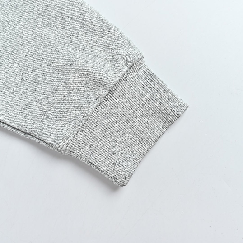 Gucci Light Gray Embroidered Logo Zip-Up Hoodie