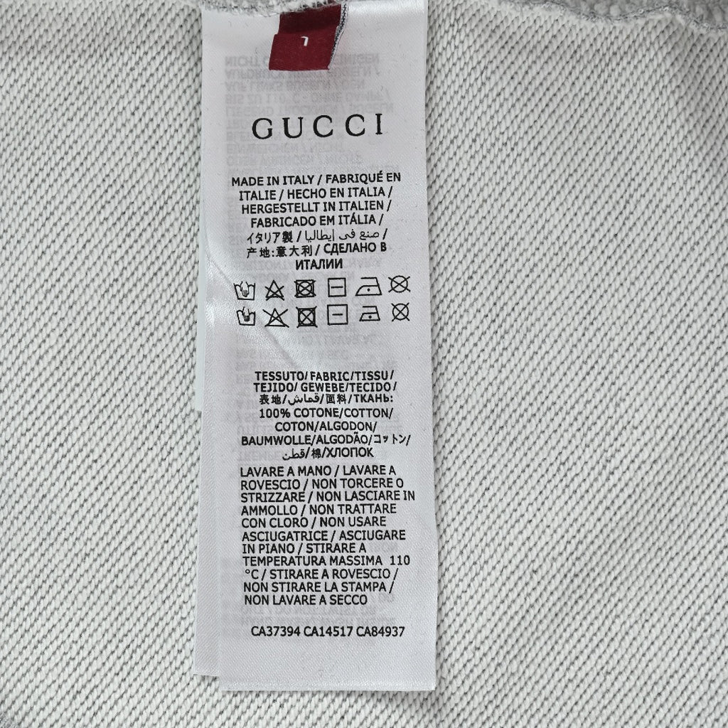 Gucci Light Gray Embroidered Logo Zip-Up Hoodie