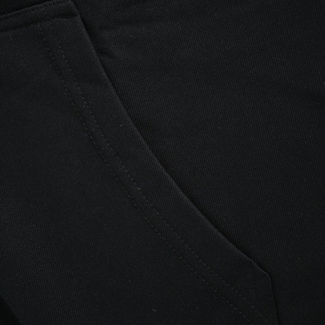 Gucci Black Embroidered Logo Zip-Up Hoodie