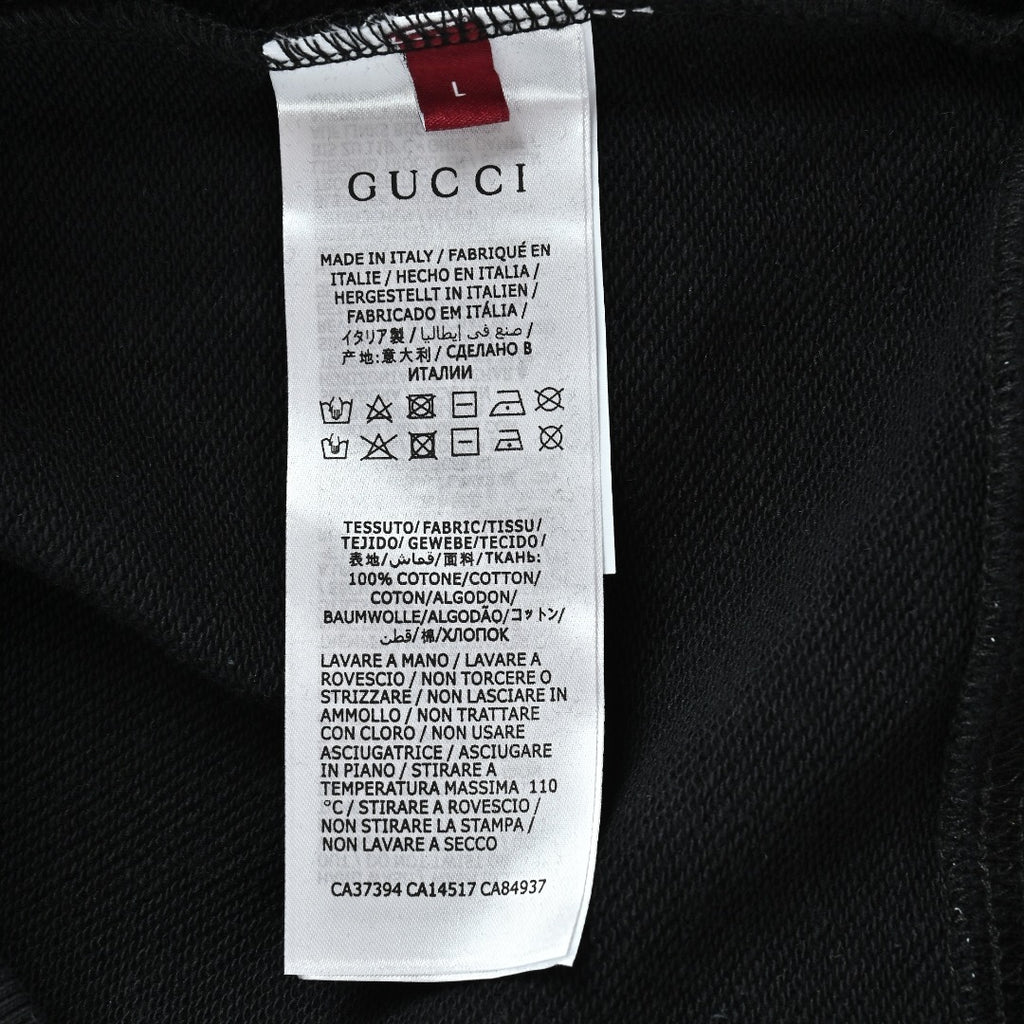 Gucci Black Embroidered Logo Zip-Up Hoodie