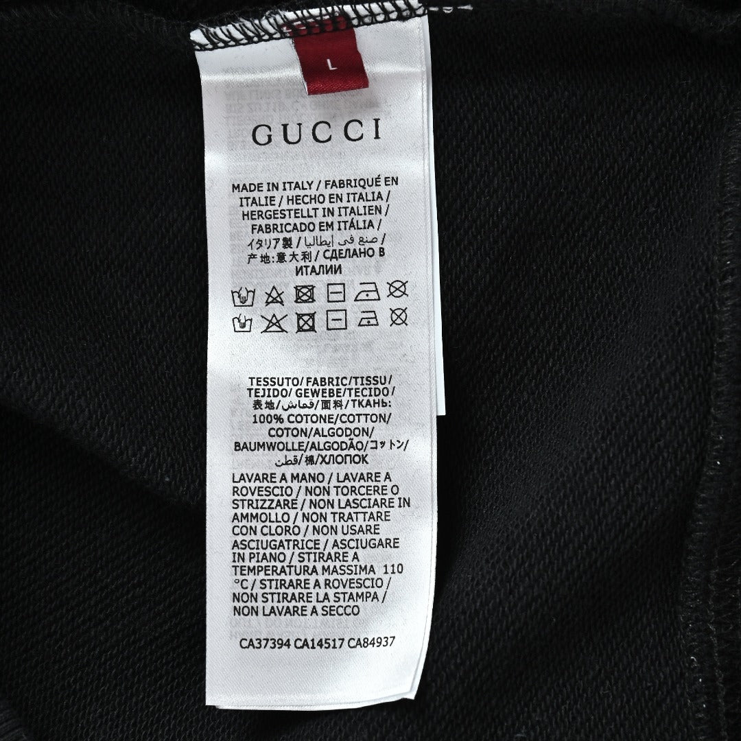 Gucci Black Embroidered Logo Zip-Up Hoodie
