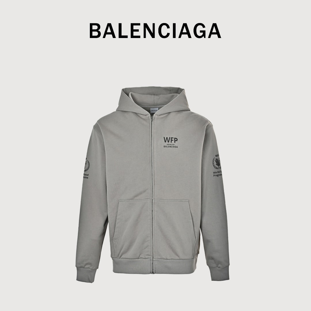 BALENCIAGA BLCG WFP Graphic Zip-Up Hoodie